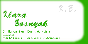 klara bosnyak business card