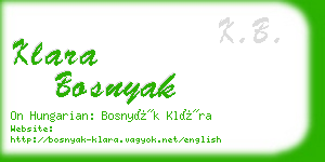 klara bosnyak business card